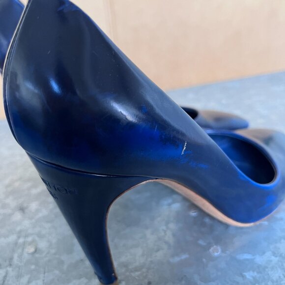 Authentic Louis Vuitton Navy Blue Leather Pumps - Picture 2 of 8